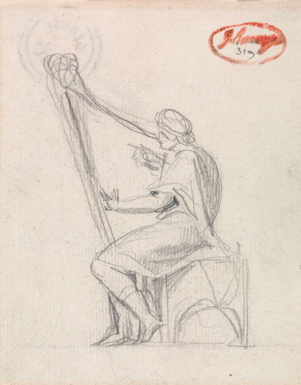 David spelar på harpa av George Romney