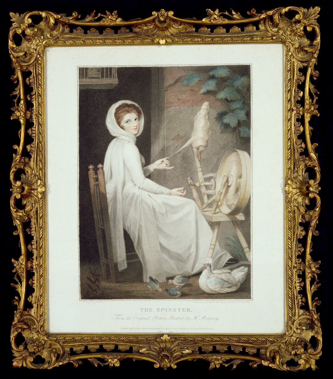 The Spinner (gravyr av Thomas Cheesman, efter G. Romney, utgiven av John och Josiah Boydell 1789) av George Romney
