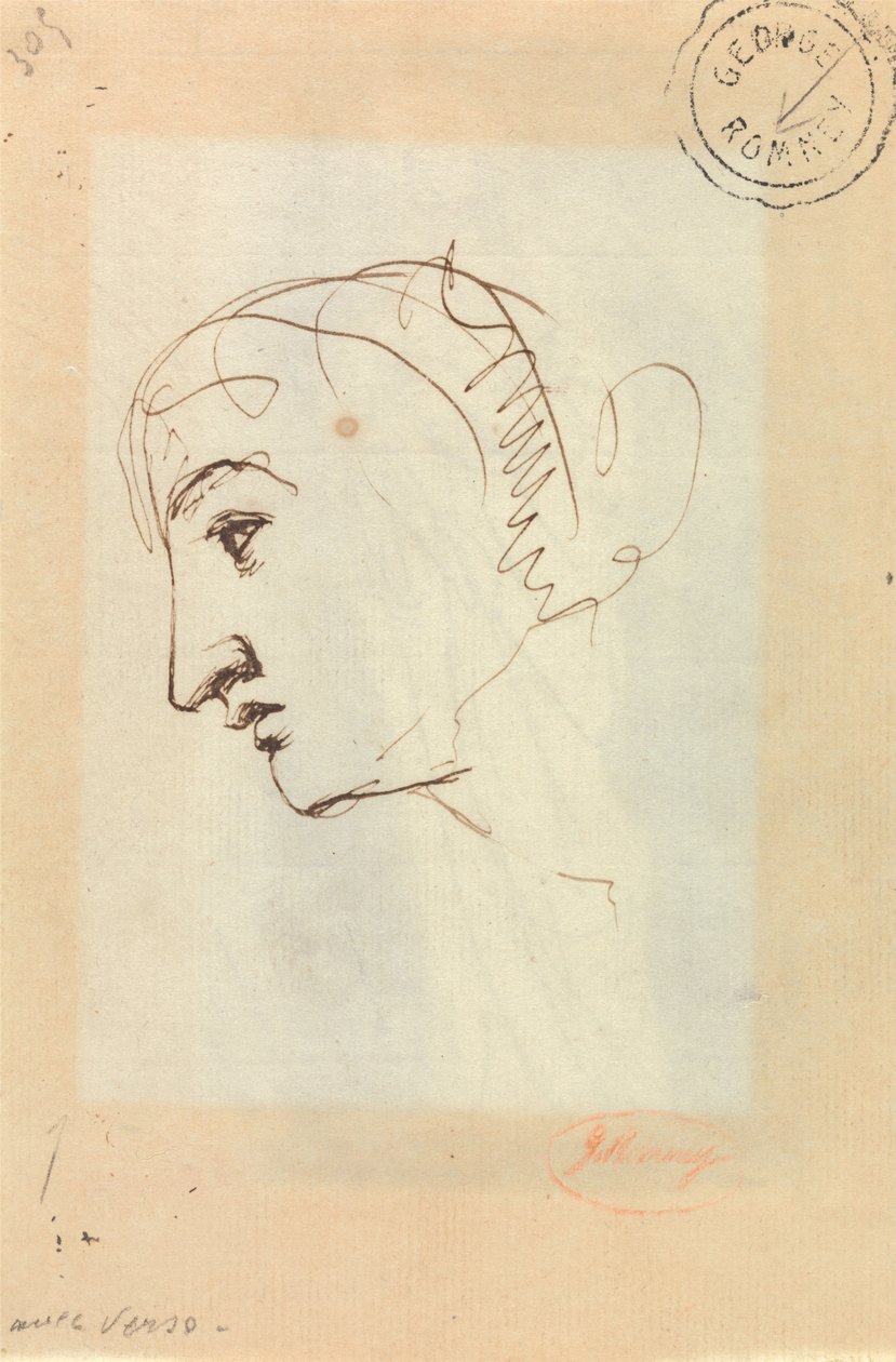 Huvudet i profil av George Romney