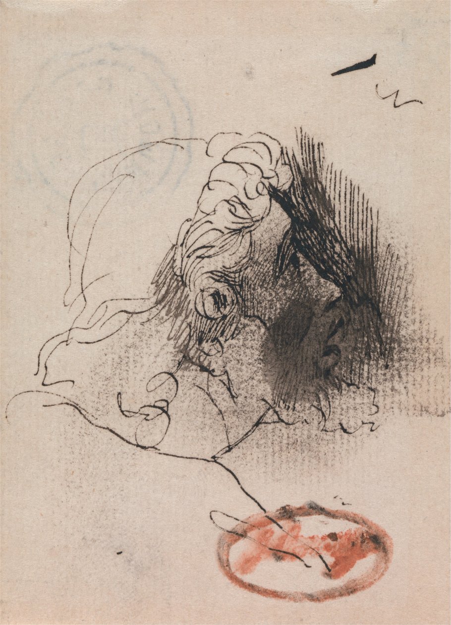Huvud av en man i profil av George Romney