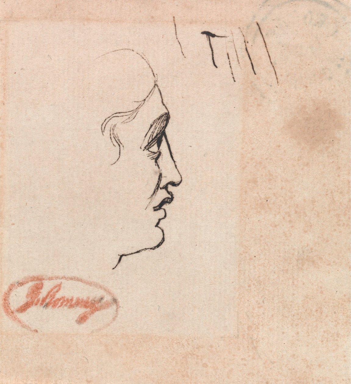 Ett ungdomsansikte av George Romney