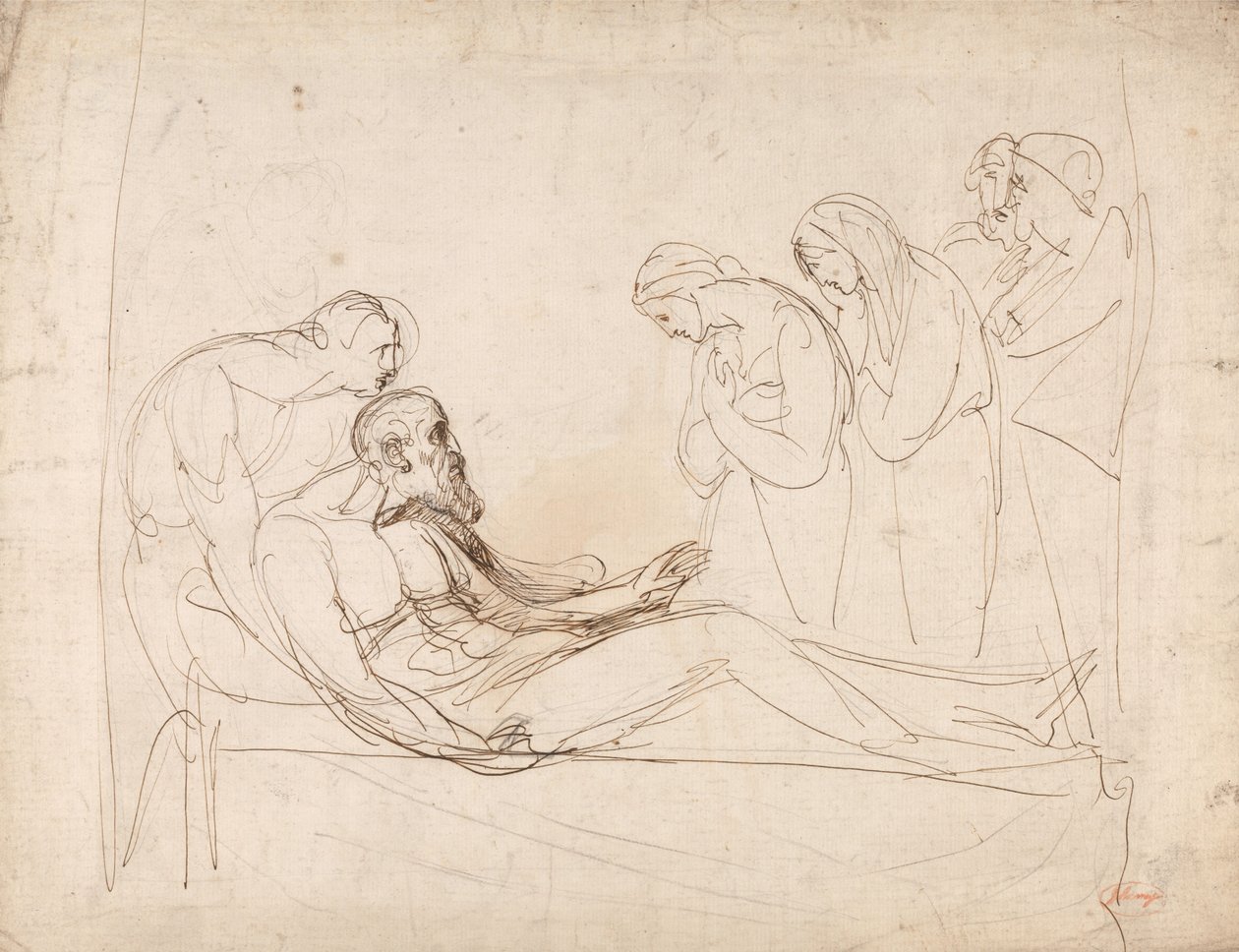 Kung Lear väcks av Cordelia av George Romney
