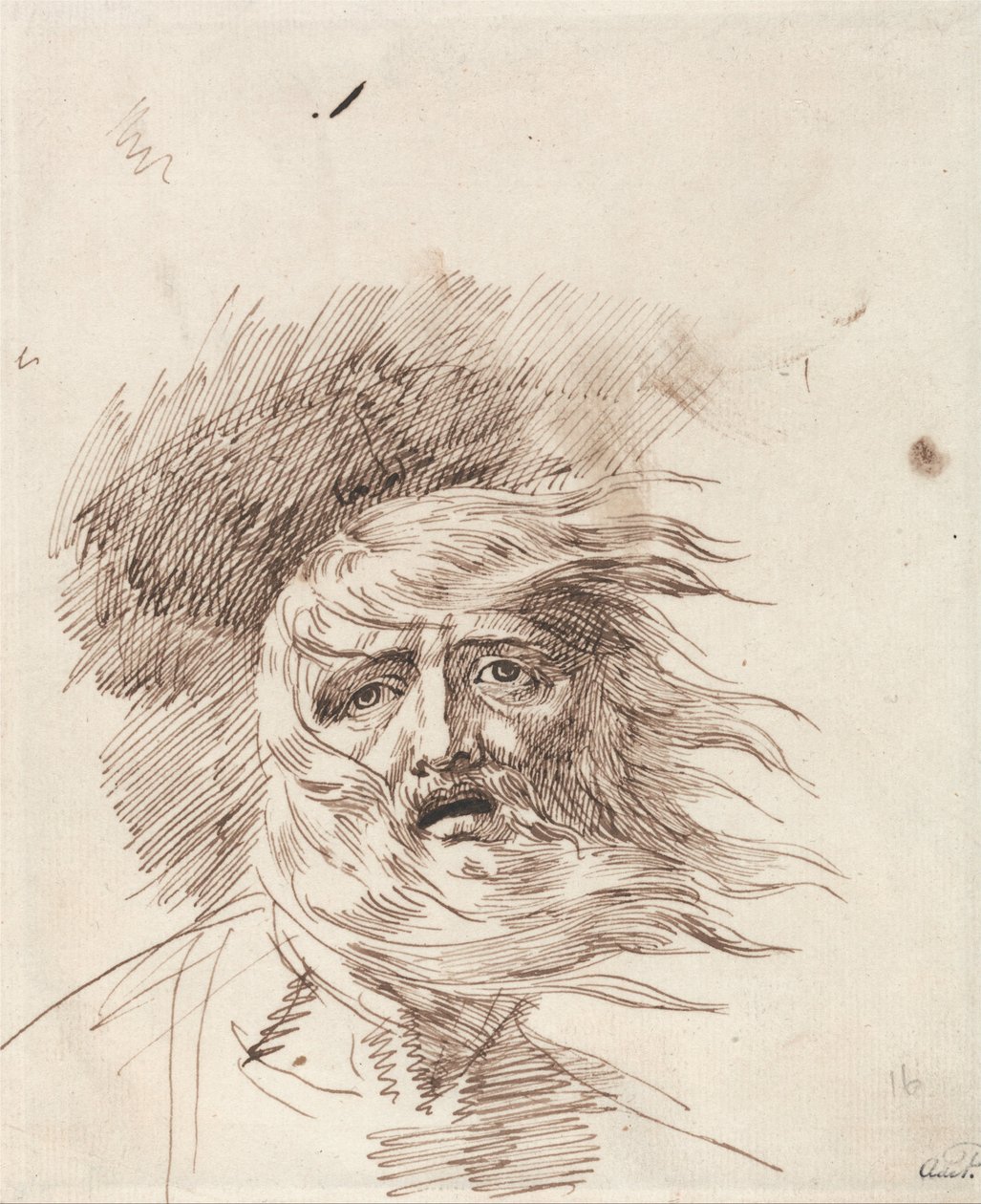 "Lear i stormen", Kung Lear, Akt III, Scen II av George Romney