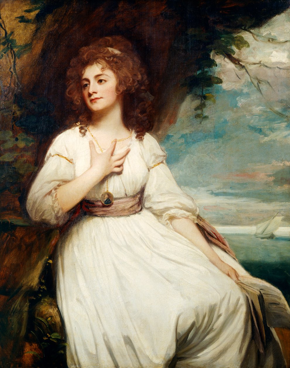 Mrs Crouch (Anna Maria Phillips) 1787 (olja på duk) av George Romney