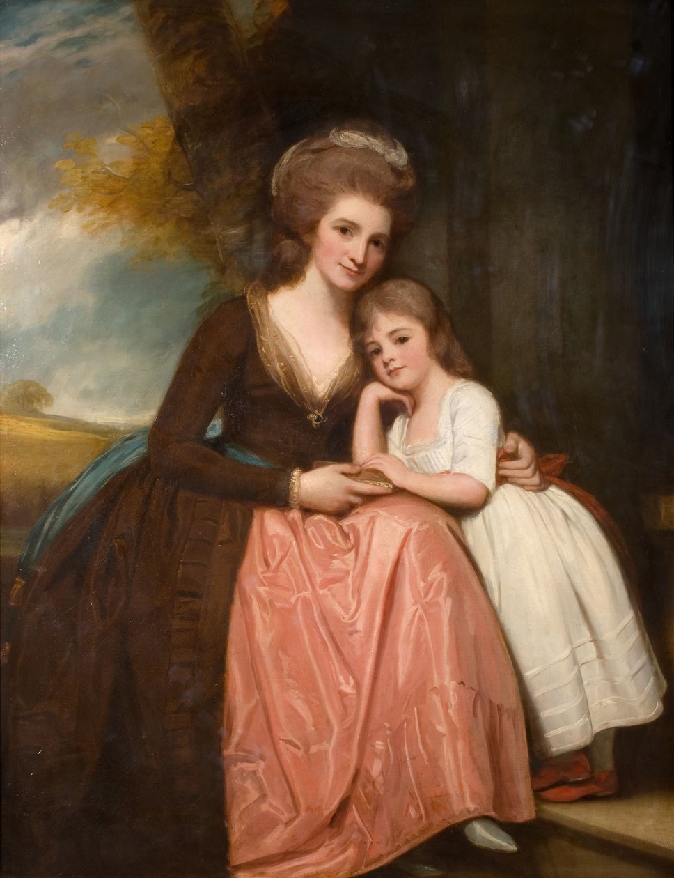 Porträtt av Mrs Bracebridge och hennes dotter Mary, 1784. av George Romney