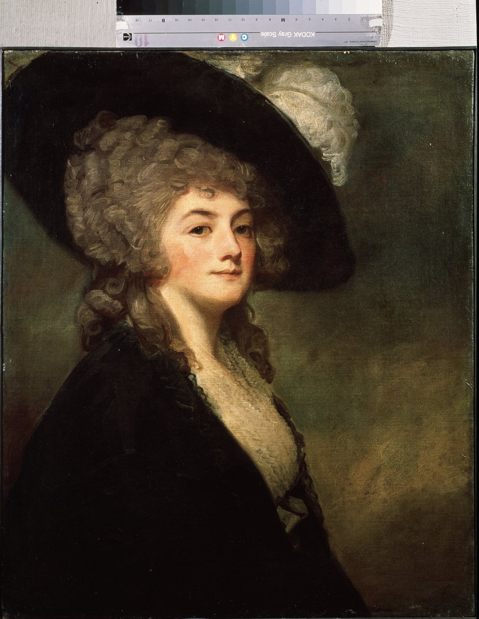 Porträtt av fru Harriet Greer (1700-talet). Målning av George Romney (1734-1802), olja på duk av George Romney