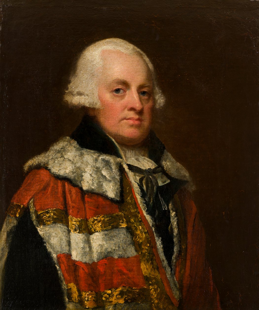 Porträtt av Henry 1st Lord Bradford, ca 1765-1800 (olja på duk) av George Romney