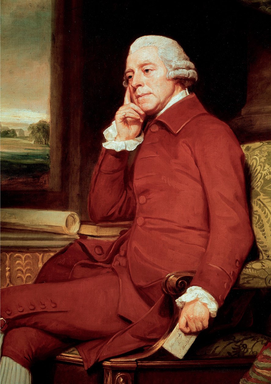 Porträtt av John Stanley (1712-1786) brittisk kompositör Detail. Målning av George Romney (1734-1802) London National Portrait Gallery av George Romney