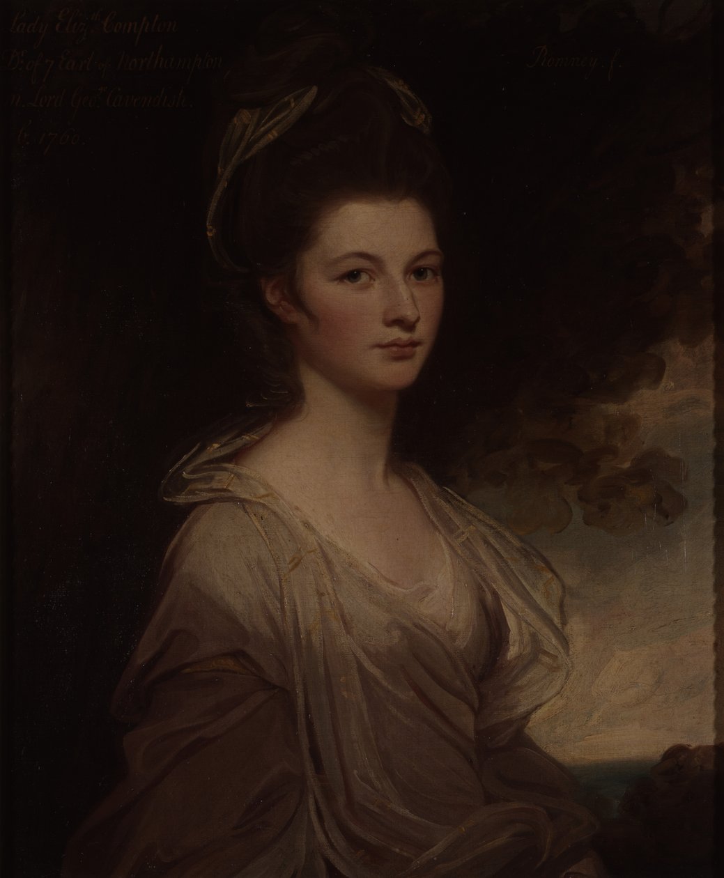Porträtt av Lady Elizabeth Cavendish (olja på duk) av George Romney