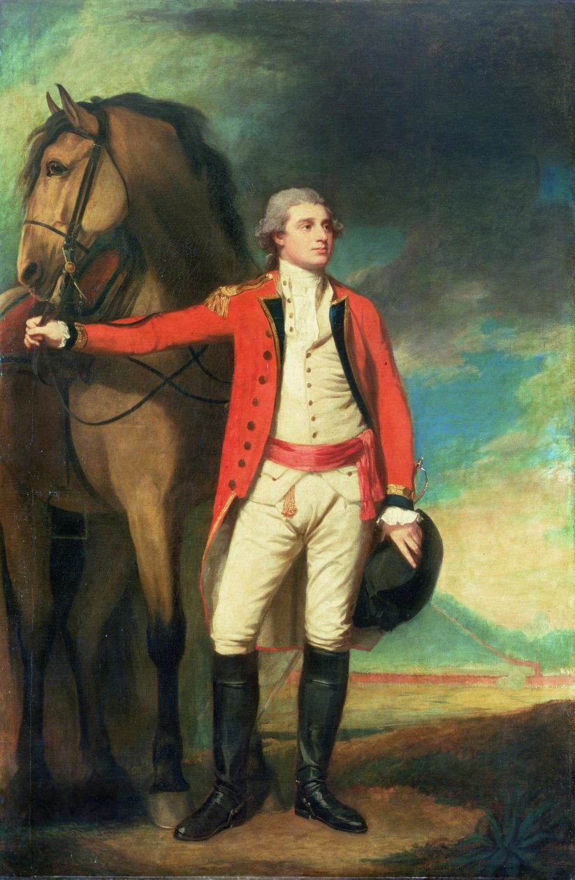 Porträtt av generalmajor James Hartley, i kaptensuniform av Bombay-armén av George Romney