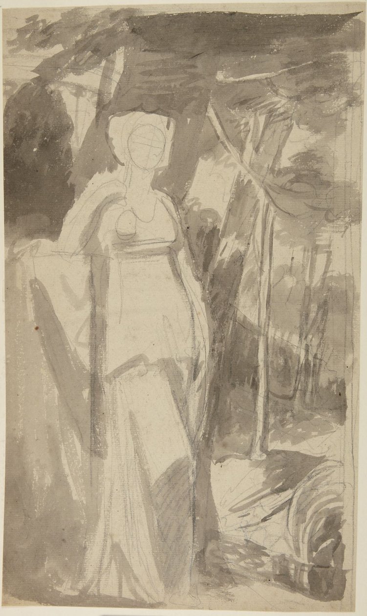 Porträttskiss av fröken Francis Woodley av George Romney