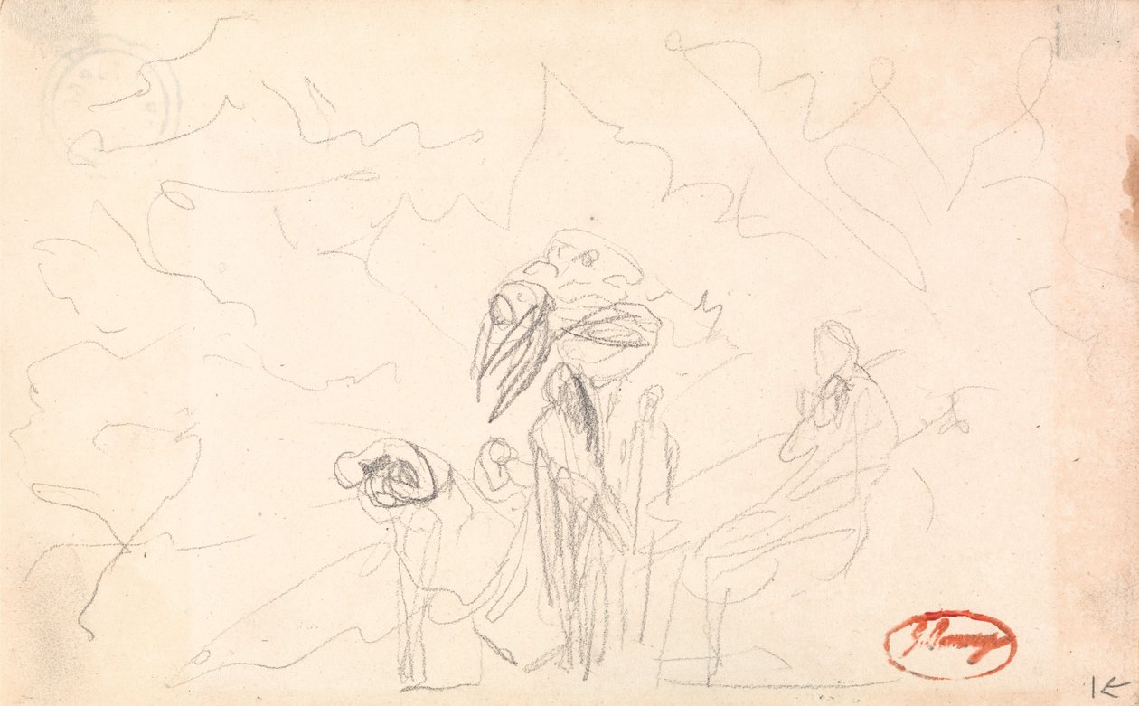 Kanske en grupp figurer med flygande figurer av George Romney