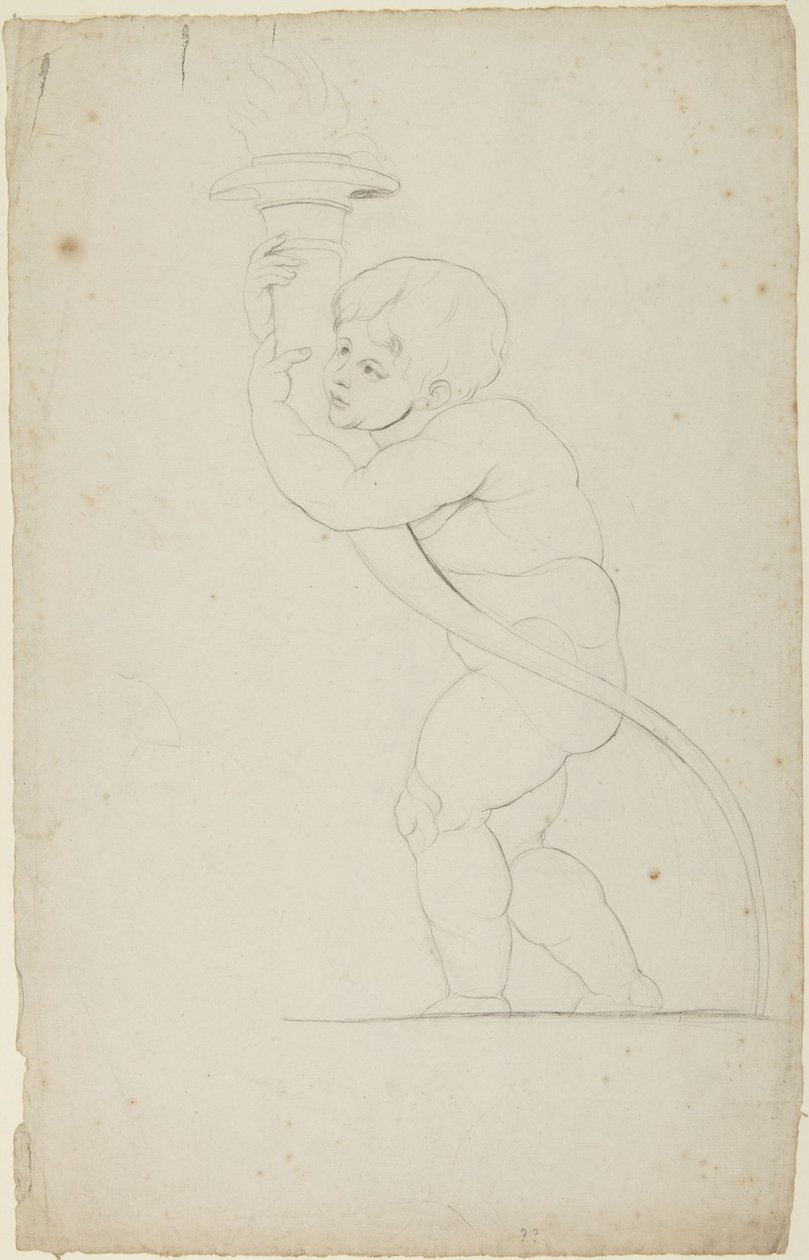 Putto som håller en fackla av George Romney
