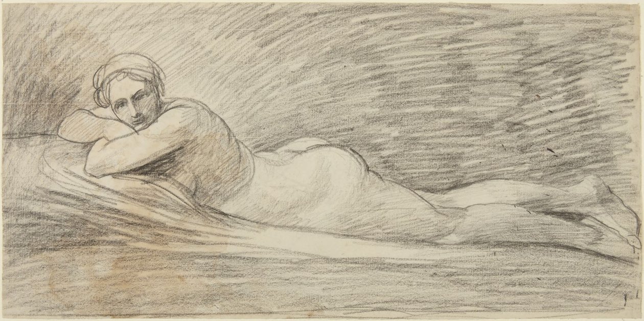 Liggande kvinnlig akt av George Romney