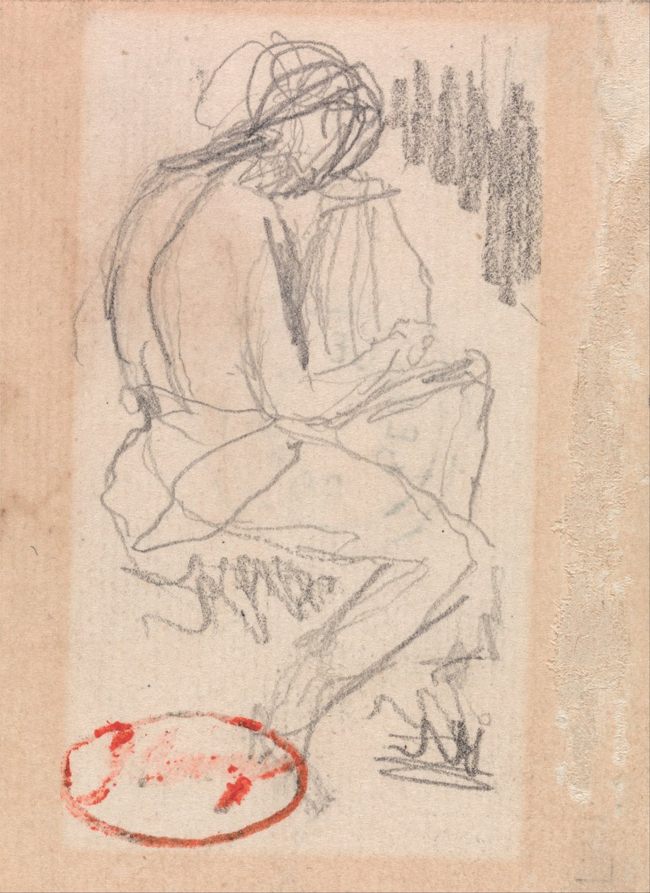 Sittande figur som spelar harpa av George Romney