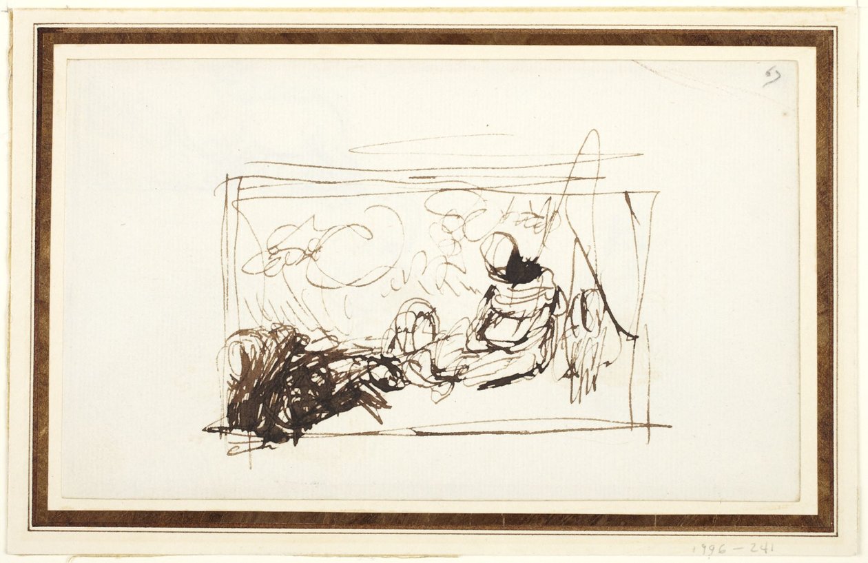Sittande figurer och en get av George Romney