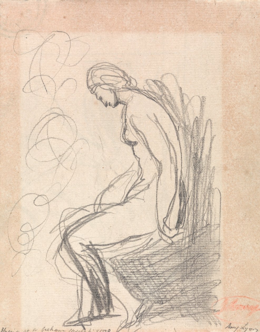Sittande naken kvinna (Hygeia hos doktor Graham) av George Romney