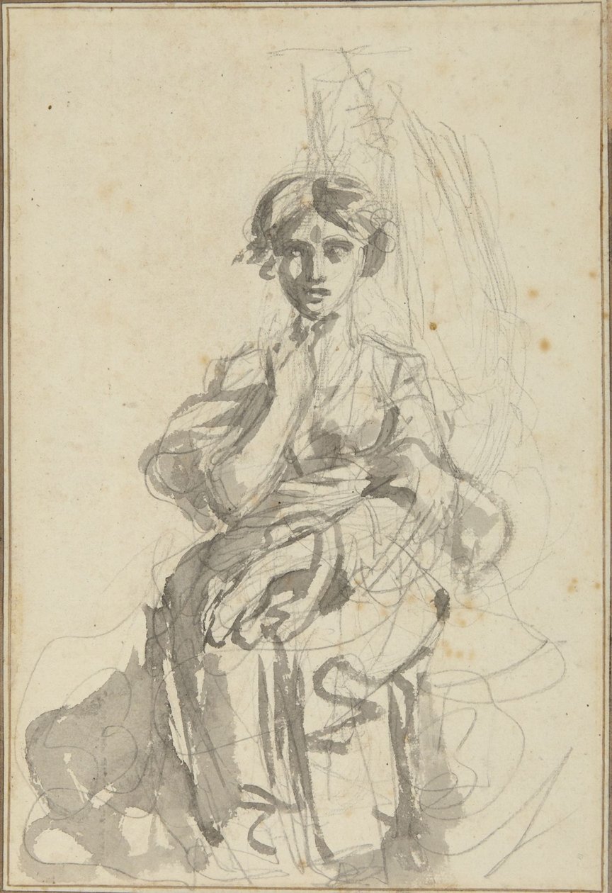 Sittande kvinnlig figur av George Romney