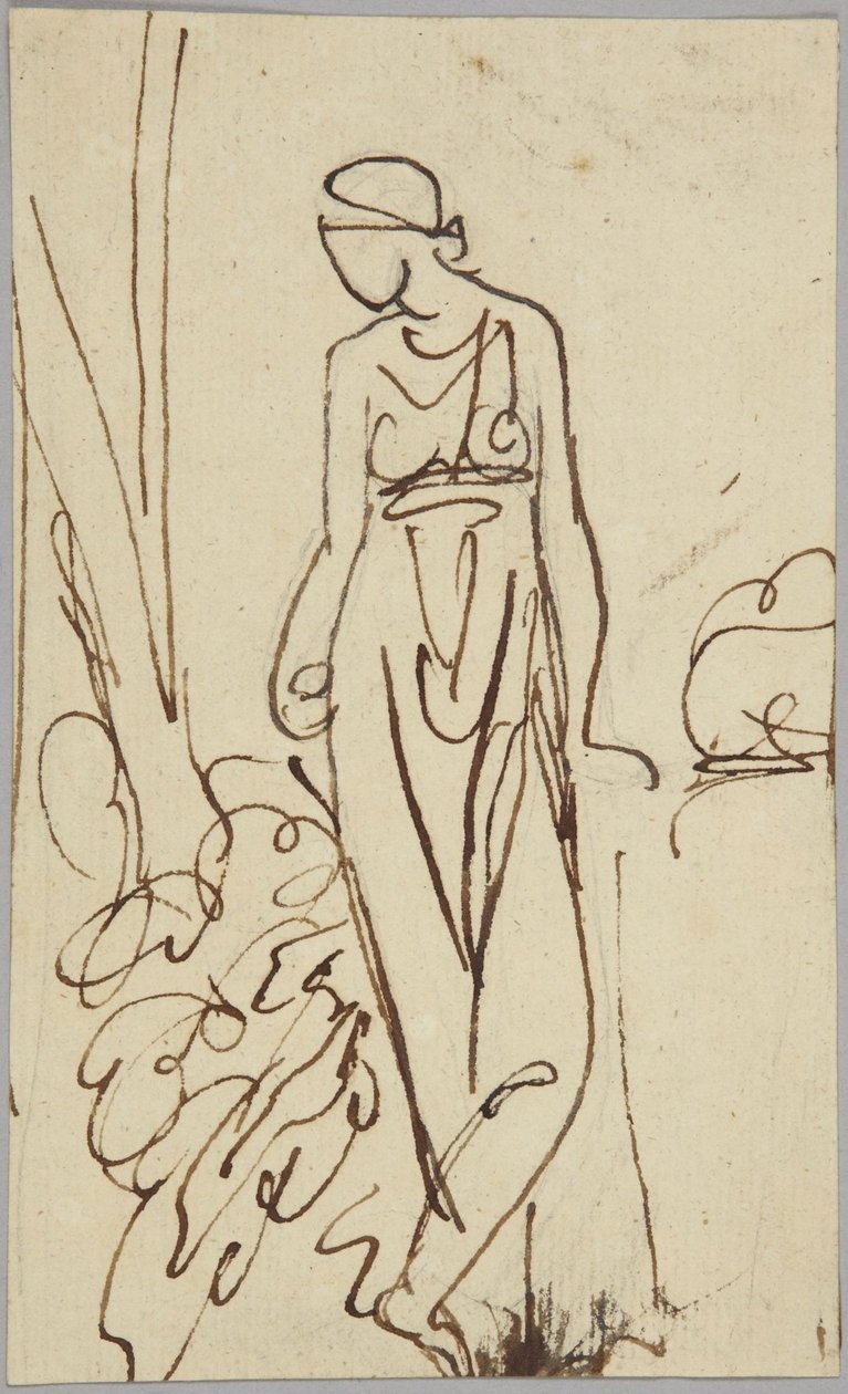 Stående kvinnlig figur, porträttstudie av George Romney