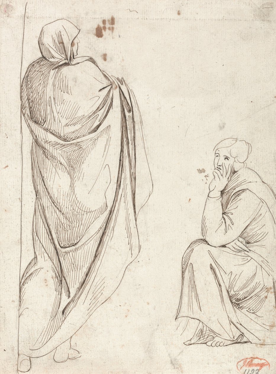 Stående figur och sittande figur av George Romney