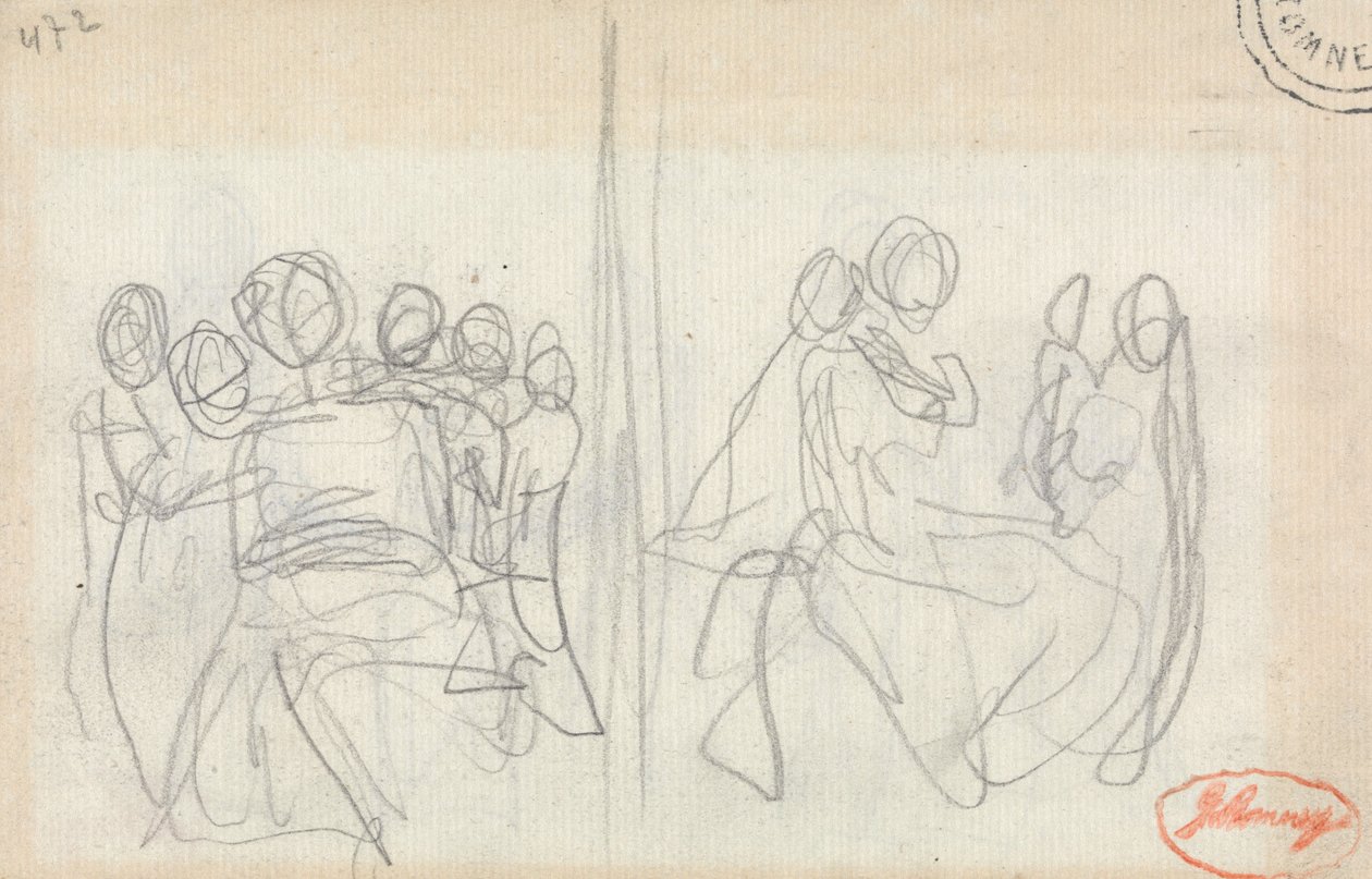 Studier av en liggande kvinna omgiven av barn av George Romney