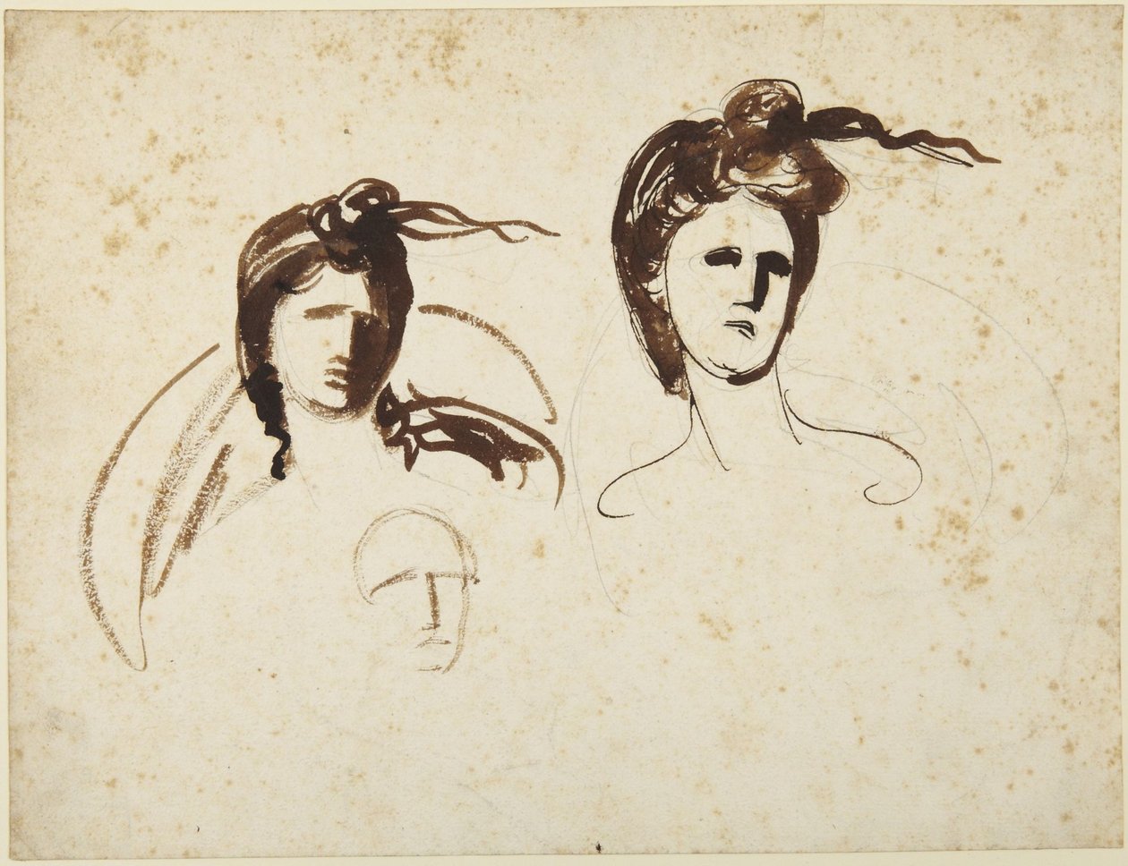 Studier av en kvinnas huvud av George Romney