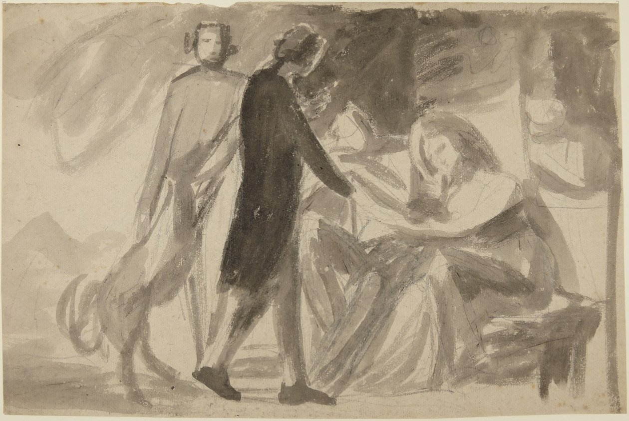 Studie till ett gruppporträtt () av George Romney