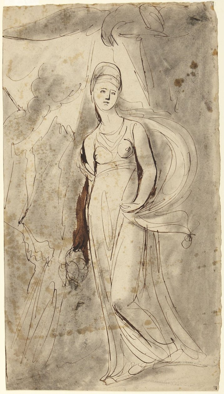 Studie till porträttet av Elizabeth Warren, vicomtessan av Bulkeley, som Hebe av George Romney