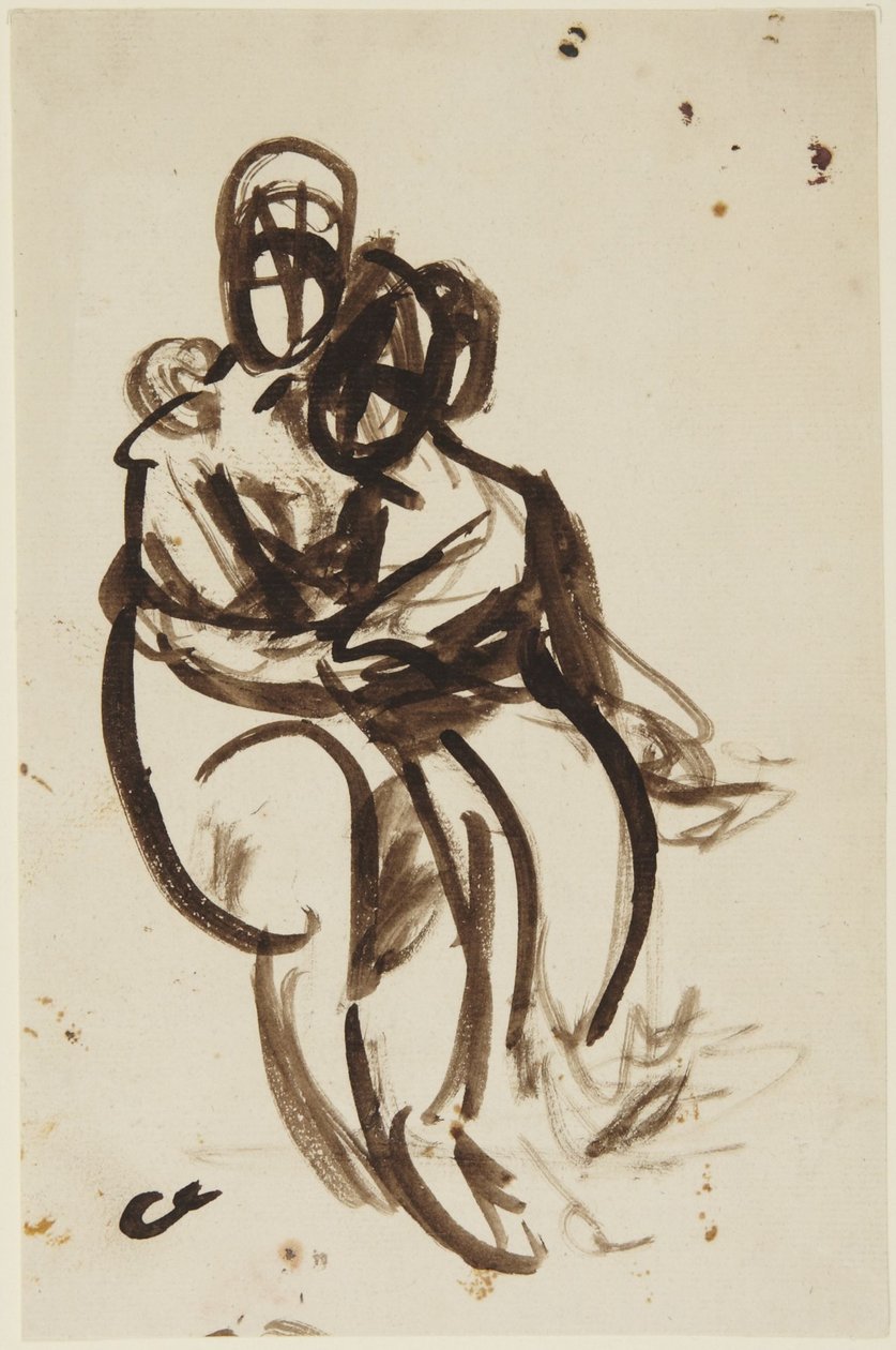 Studie till porträttet av systrarna Milner av George Romney