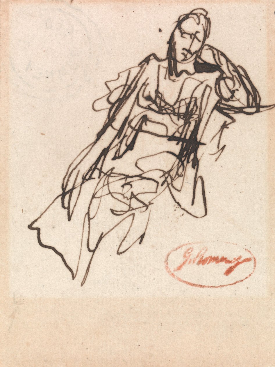 Studie av en sittande kvinna av George Romney