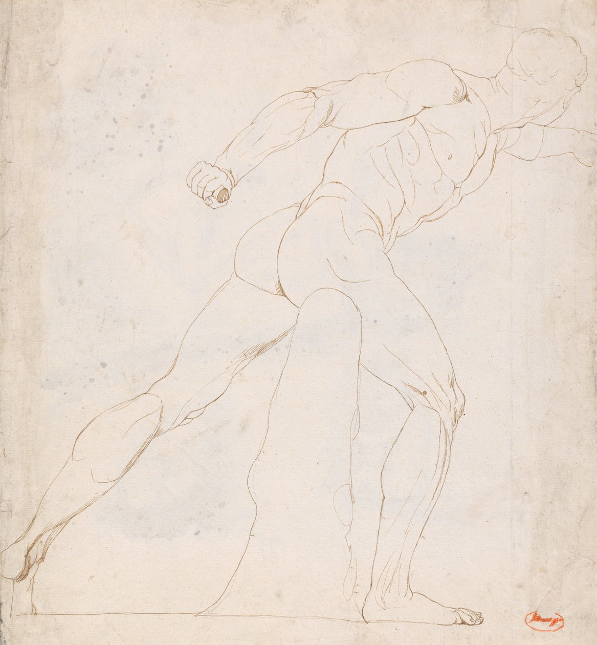 Studie av gladiatorn i Borghese-samlingen av George Romney