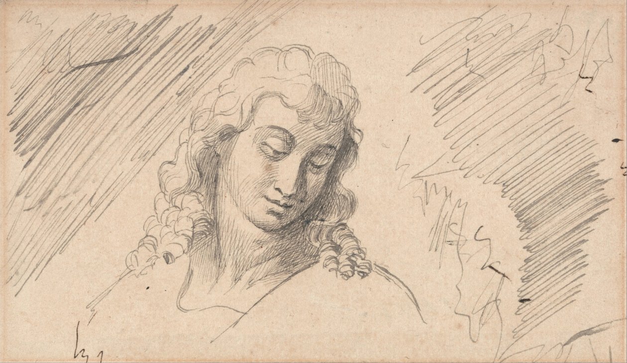 Studie av huvudet på en ung man av George Romney