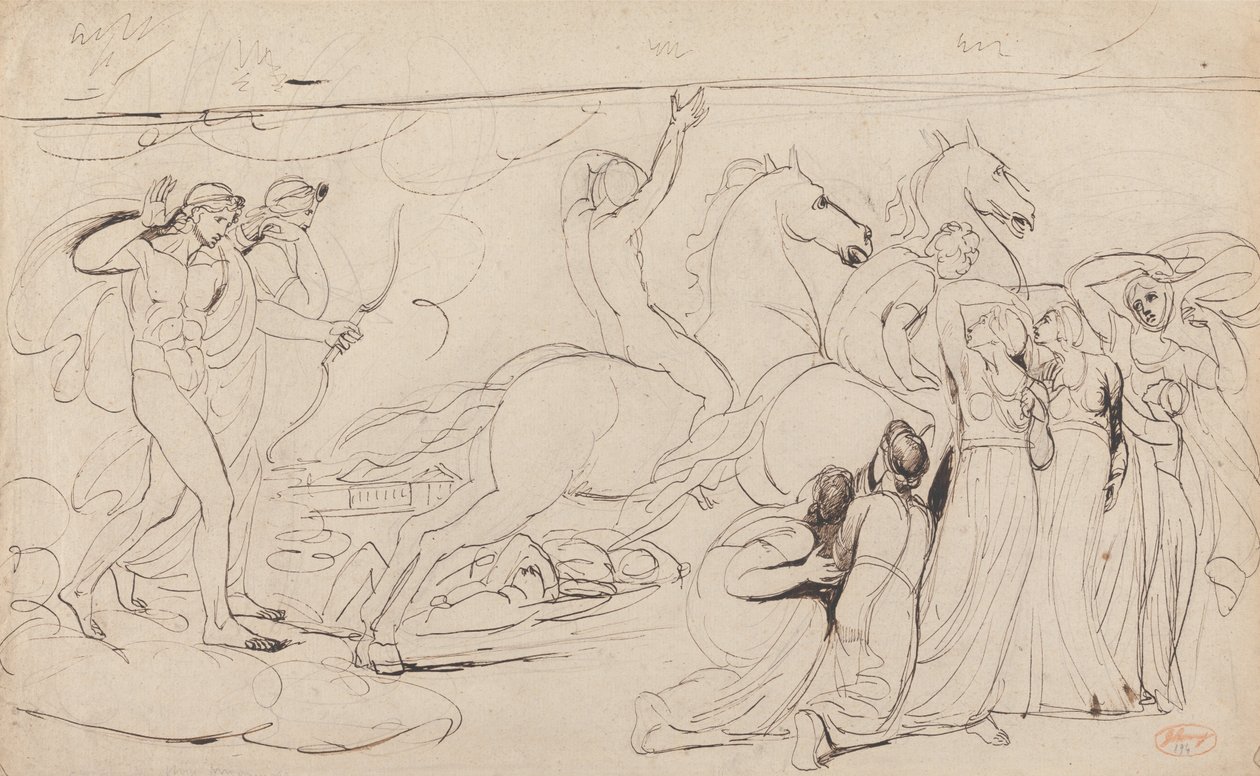 Förintelsen av Niobes barn av George Romney