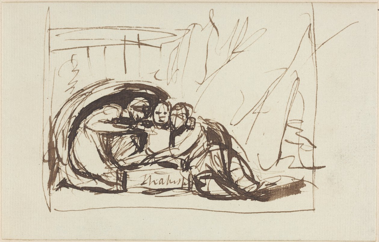 Den unge Shakespeare, uppfostrad av komedi och tragedi av George Romney