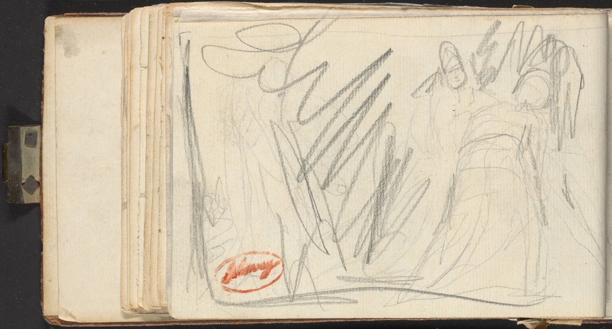 Två figurer i fladdrande kläder av George Romney