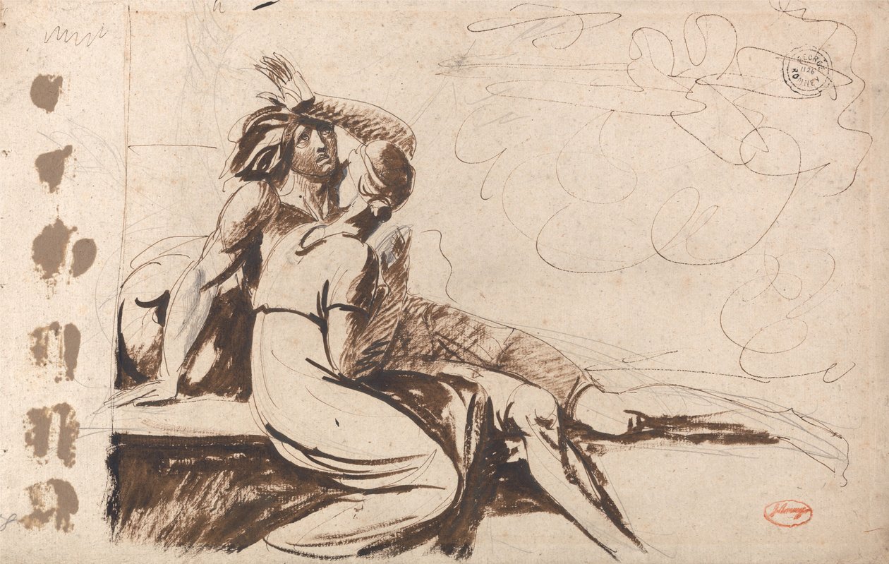 Två älskande (En man som vaknar ur en dröm) av George Romney