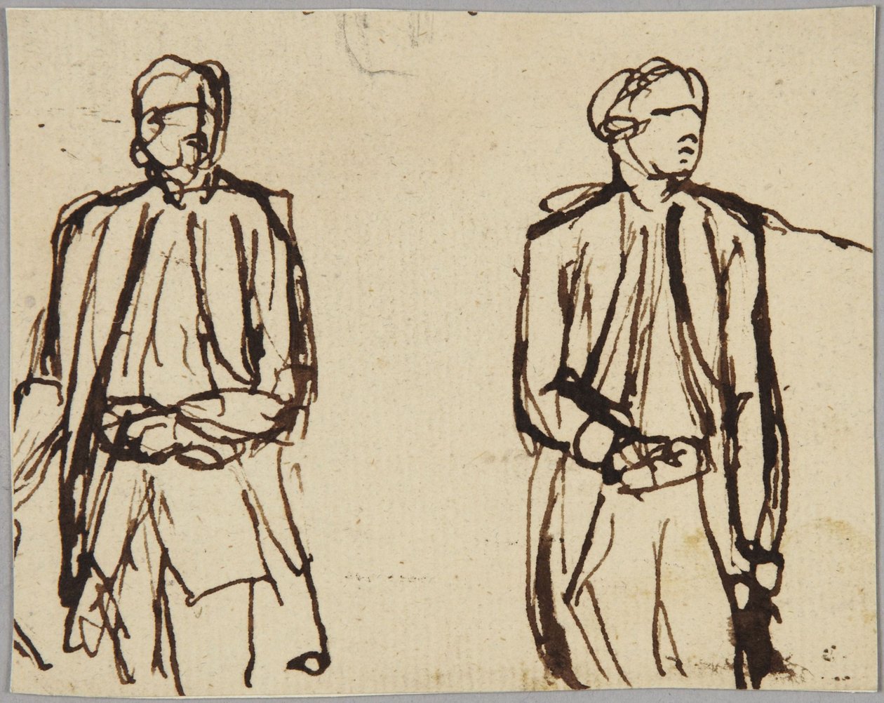 Två stående manliga figurer av George Romney