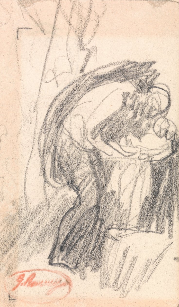 Oidentifierat föremål: En man med ett barn av George Romney