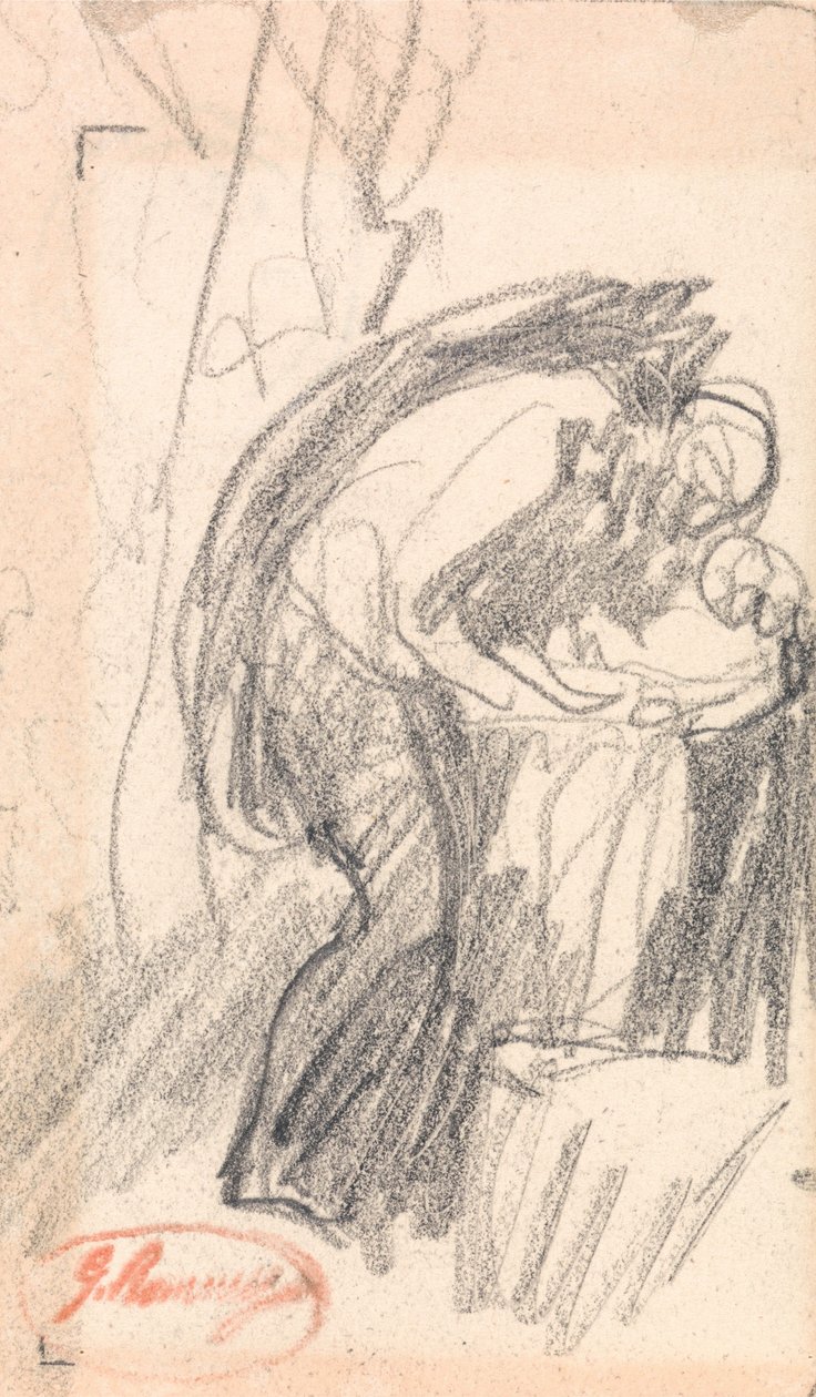 Oidentifierad person: En man med ett barn av George Romney
