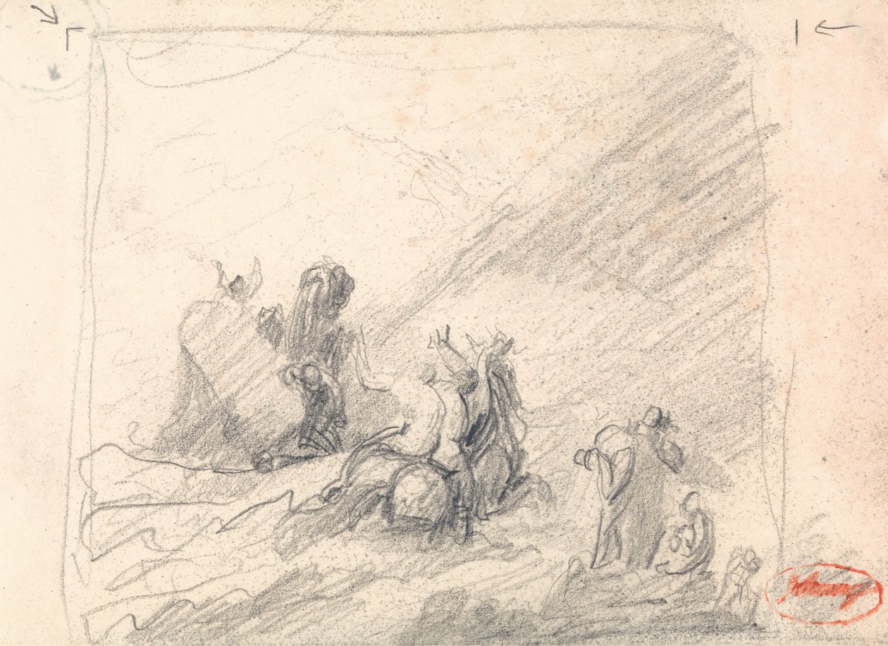 Wolgemuth räddar de skeppsbrutna utanför Godahoppsudden av George Romney