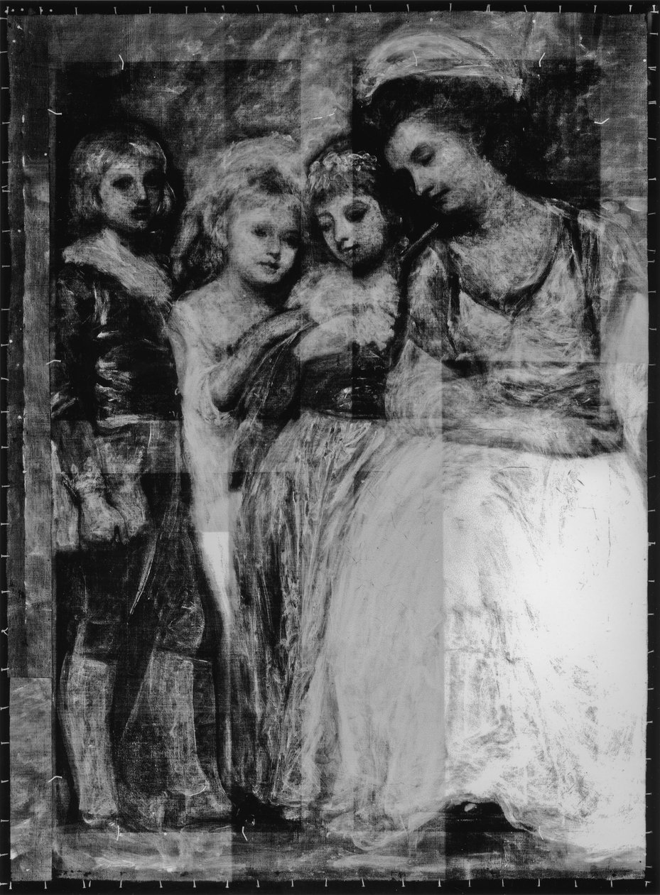 Röntgenfoto av Hartleys barnporträtt, ca 1781-83 (s/v-foto) av George Romney