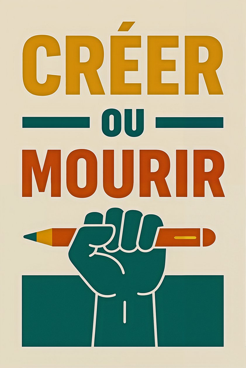 Create or Die-French, 2025 (akryl på duk) av George Rosaly