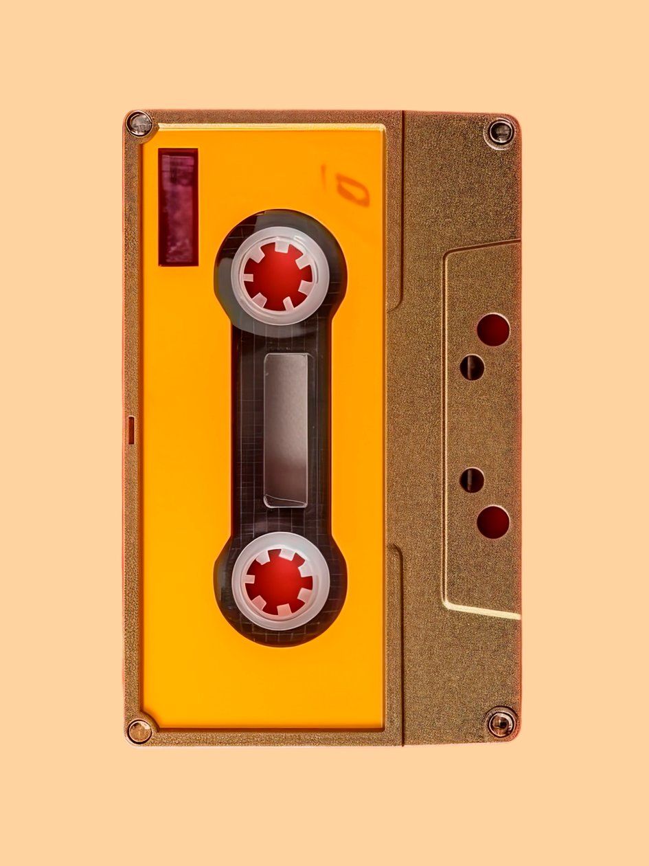 Vinyl Cassette, 2024 (akryl på duk) av George Rosaly
