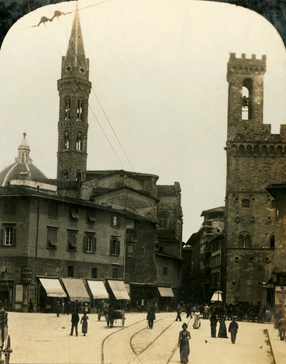 Piazza San Firenze, Florens, Italien, c1909. av George Rose