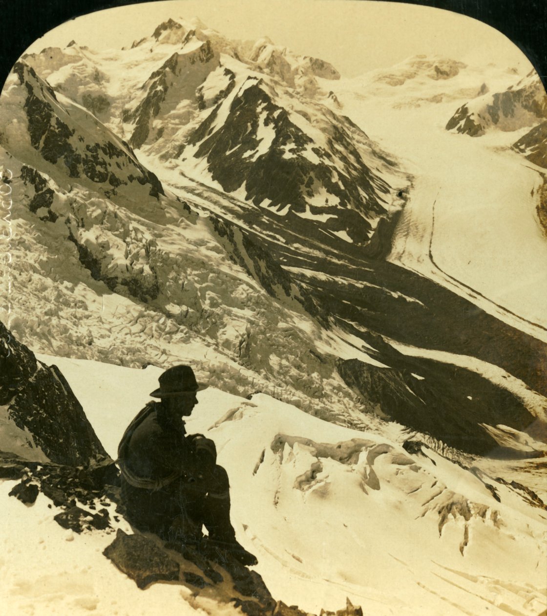 Tasman- och Rudolph-glaciärerna, södra alperna, Nya Zeeland, c1909. av George Rose
