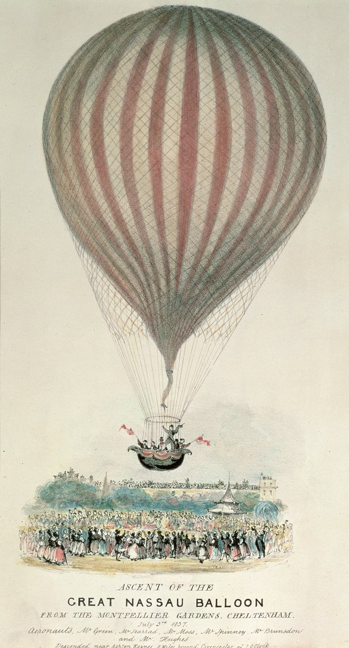 Ascent of the Great Nassau Balloon, Montpellier Gardens, 3 juli 1837 av George Rowe