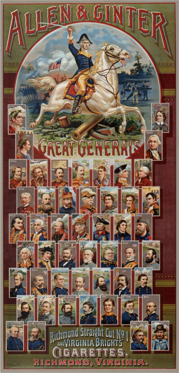The Great Generals-serien för Allen & Ginter Cigarettes Brands, 1885 av George S. Harris