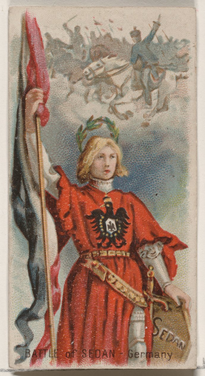 Battle of Sedan, Tyskland, från Holidays-serien N80 för cigaretter av märket Duke, 1890., 1890. av George S. Harris and Sons