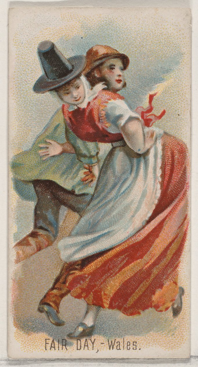 Fair Day, Wales, från Holidays-serien N80 för cigaretter av märket Duke, 1890., 1890. av George S. Harris and Sons