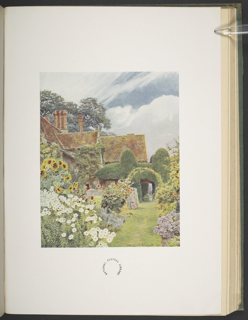 Cleeve Prior, Sunflowers, illustration i "Some English Gardens", av George S. Jekzel Elgood & Gertrude Jekyll av George Samuel Elgood